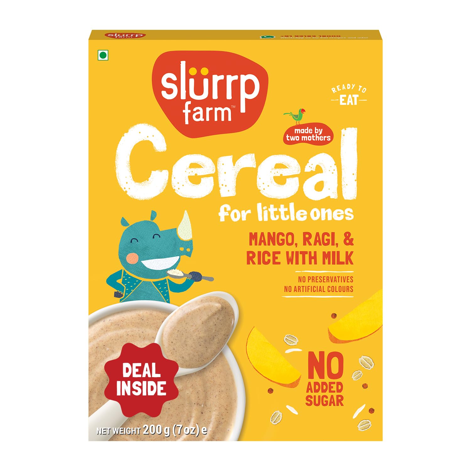 Slurrp Farm Mango, Ragi & Rice With Milk Cereal