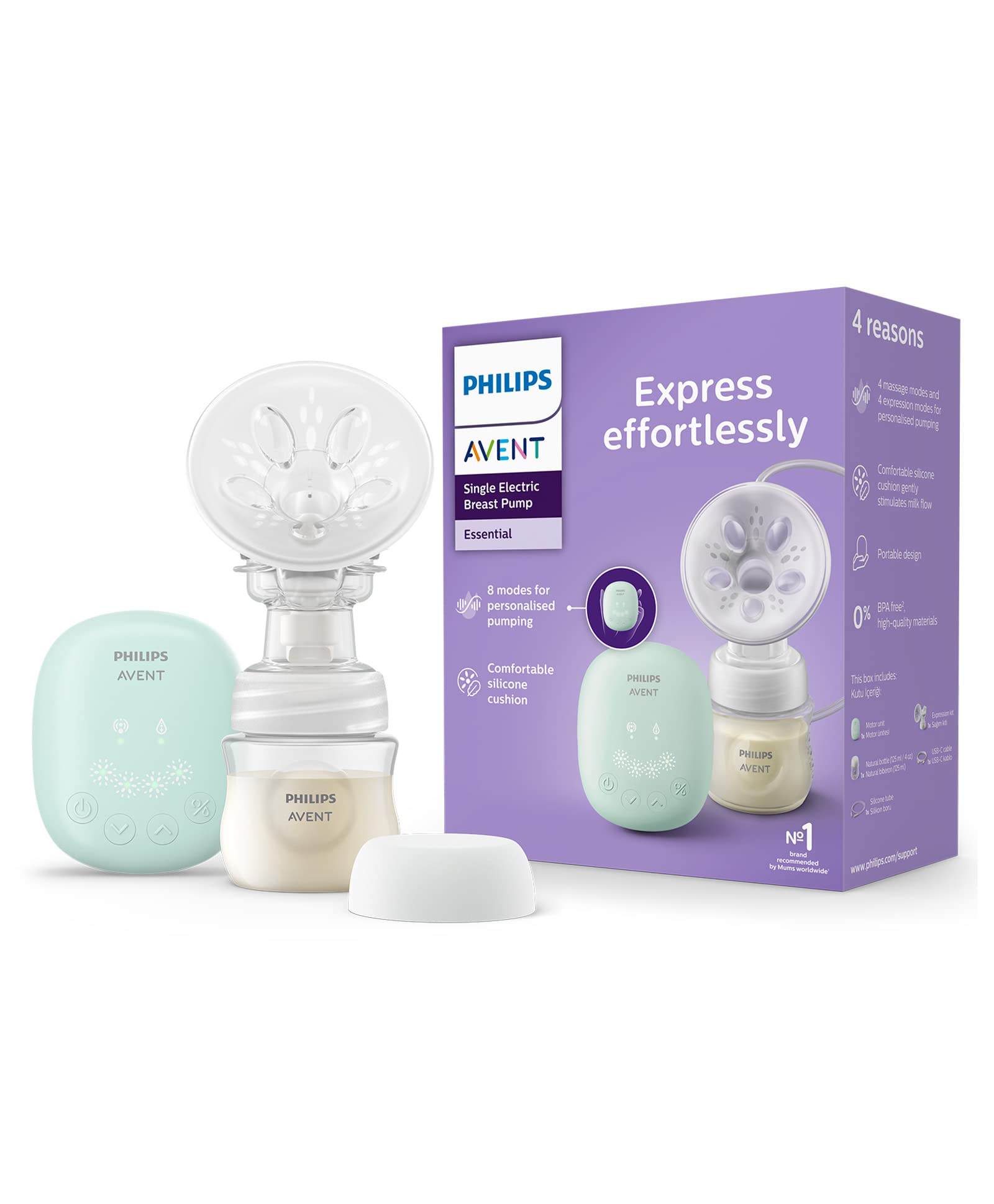 Philips Avent Essential Single Electric Breast Pump - 8 Modes