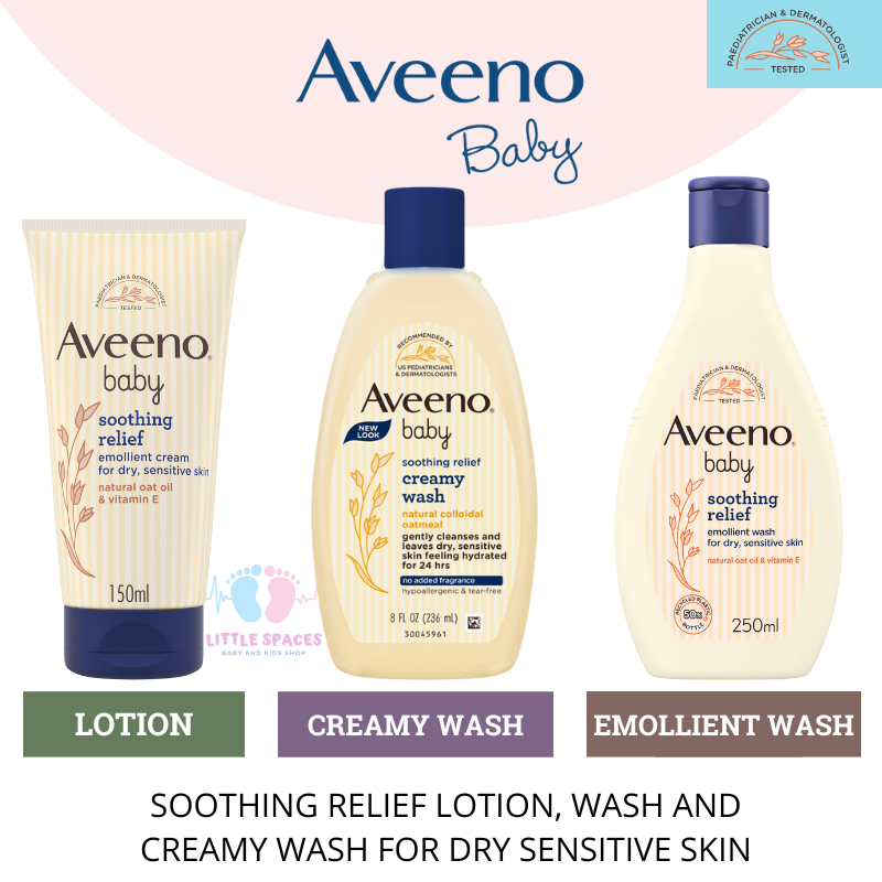 Aveeno Baby Soothing Relief Lotion, Wash & Creamy Wash For Dry Sensitive Skin