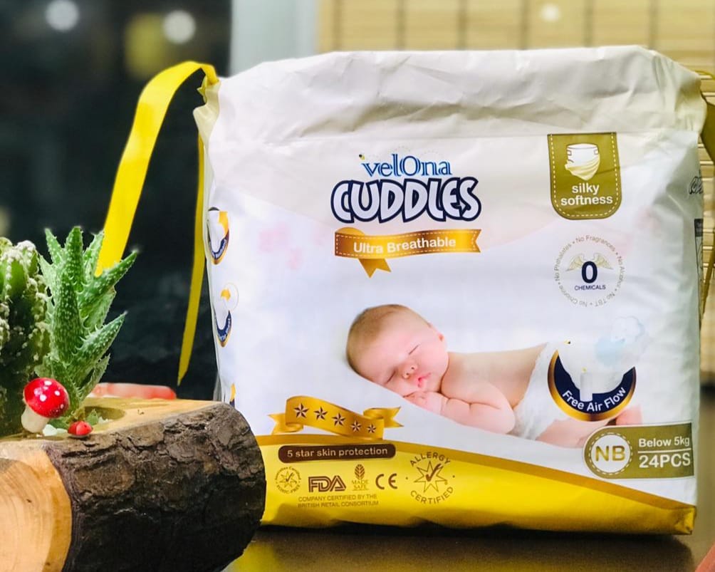 Velona Cuddles Ultra Breathable New Born Tape Diapers