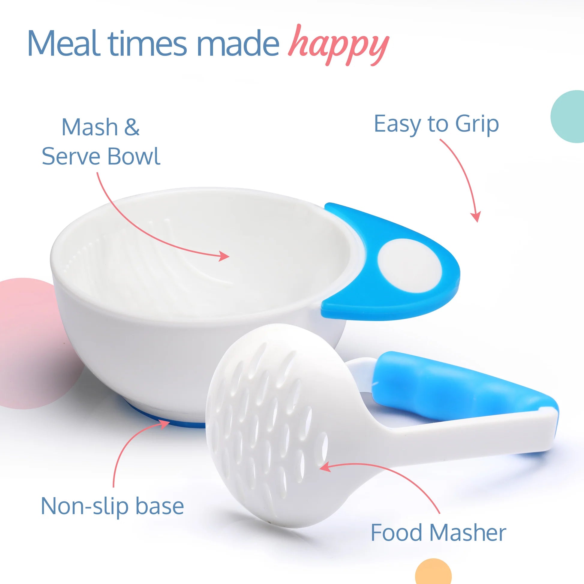 Dr Gym Baby Bowl Food Smasher - BPA Free
