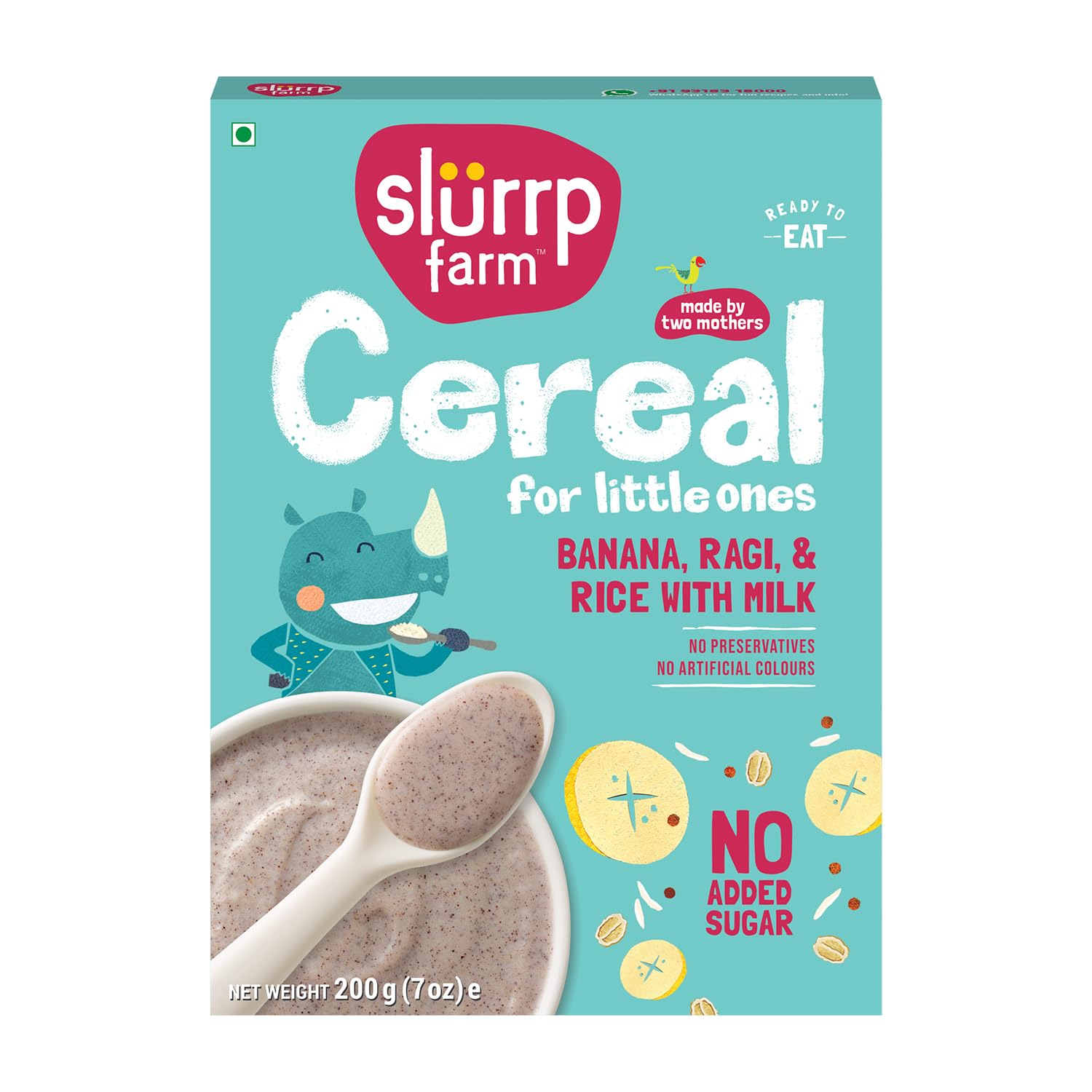 Slurrp Farm Cereal For Little Ones Banana, Ragi & Rice With Milk