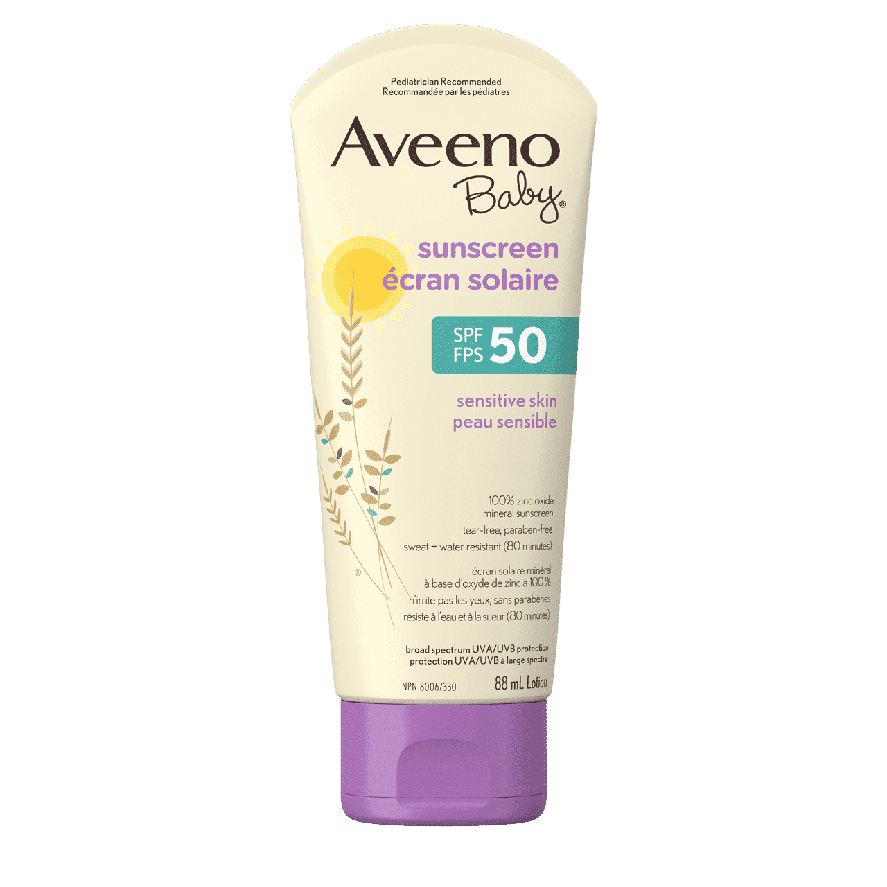 Aveeno Baby Sunscreen Ecran Solaire SPF50+ Sensitive Skin