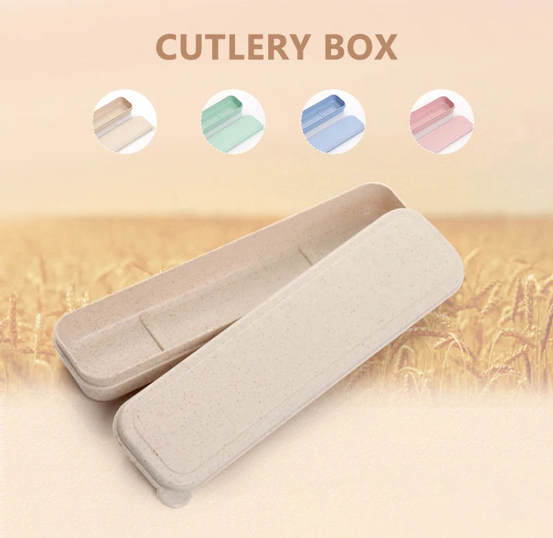 Cutlery Set With Spoon, Fork & Chop Sticks - 4Pcs Cutlery Set With Box