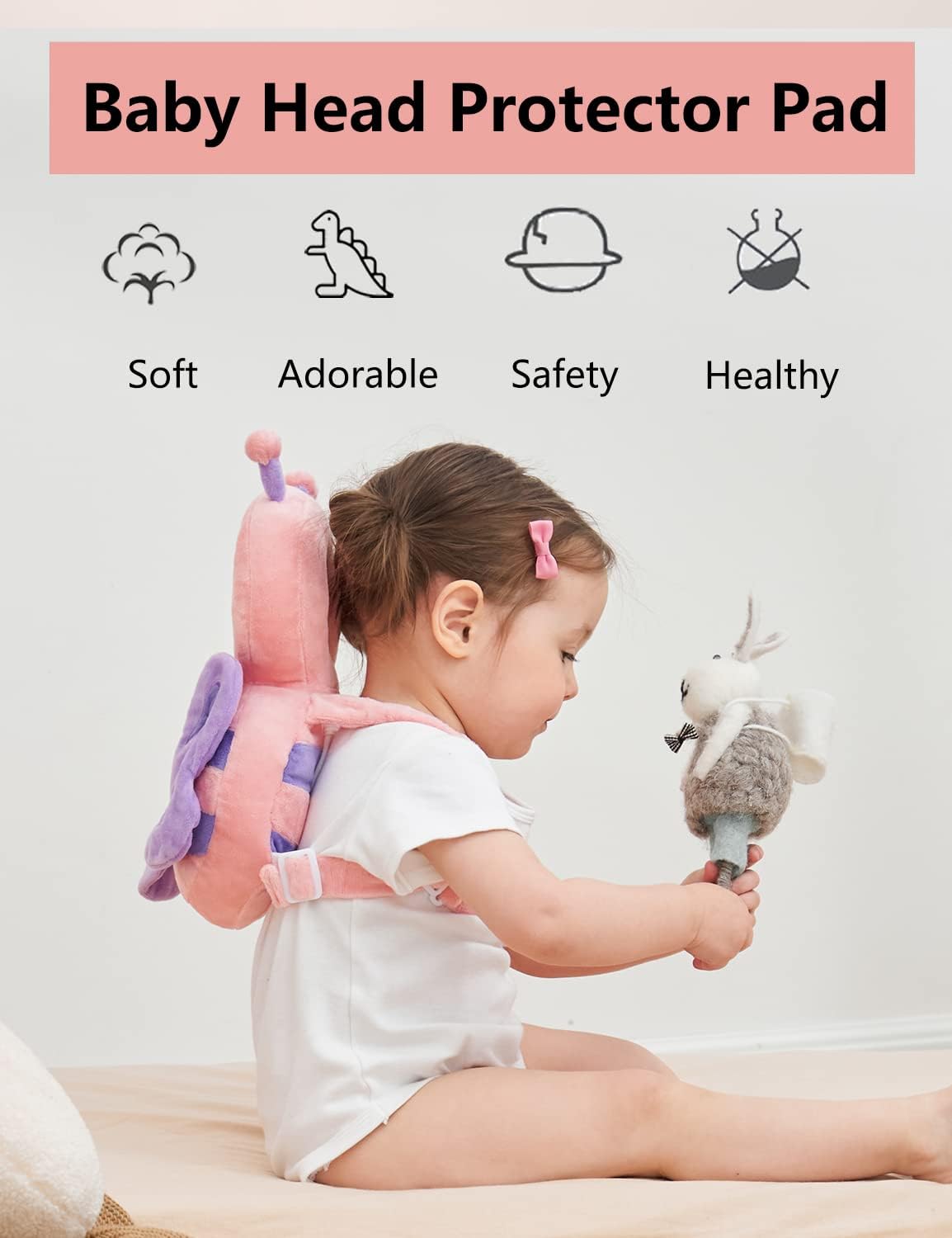 3S Brand Baby Head Safety Protector Bag Style Pad - Cute & Safe