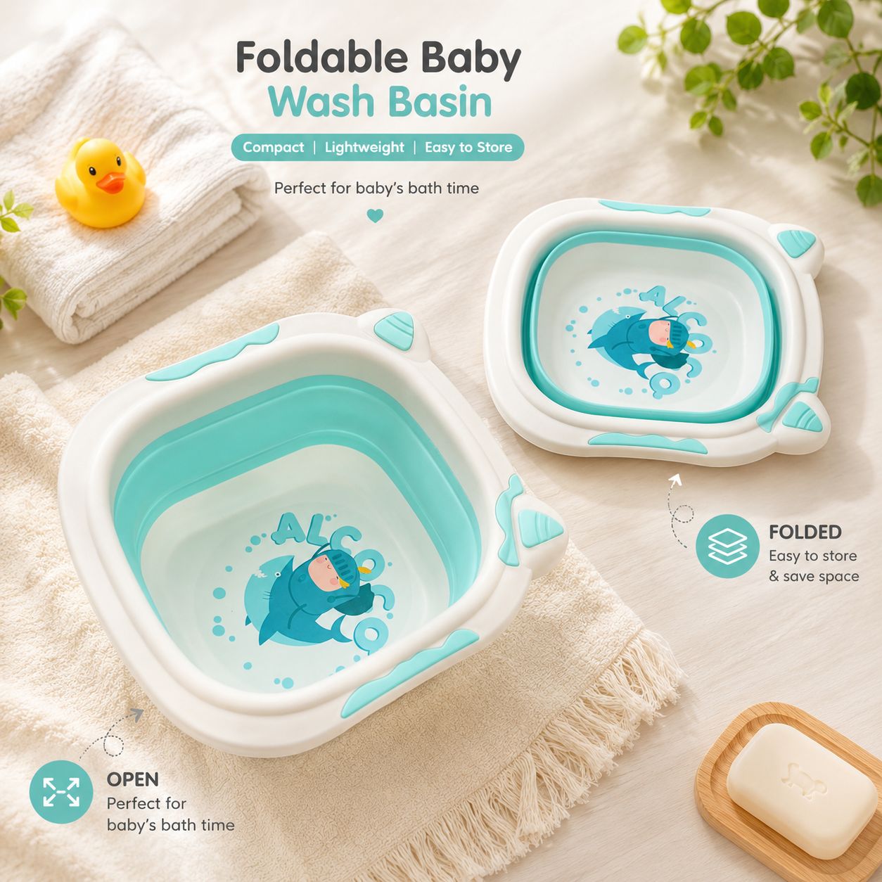 Compact Foldaway Baby Wash Basin