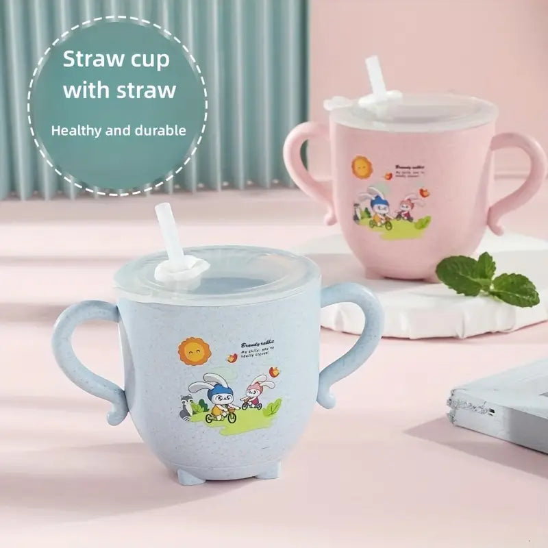 Baby Wheat Straw Fibre Straw Cup With Handle