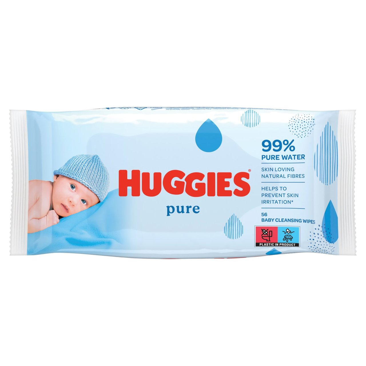 Huggies Pure 99% Pure Water Wipes 56N