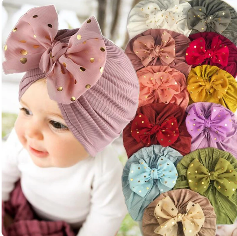 Lovely Shiny Baby Decorated Turban Hat / Cap