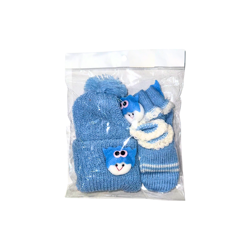 3-in-1 Wool Set With Cap, Gloves & Shoes