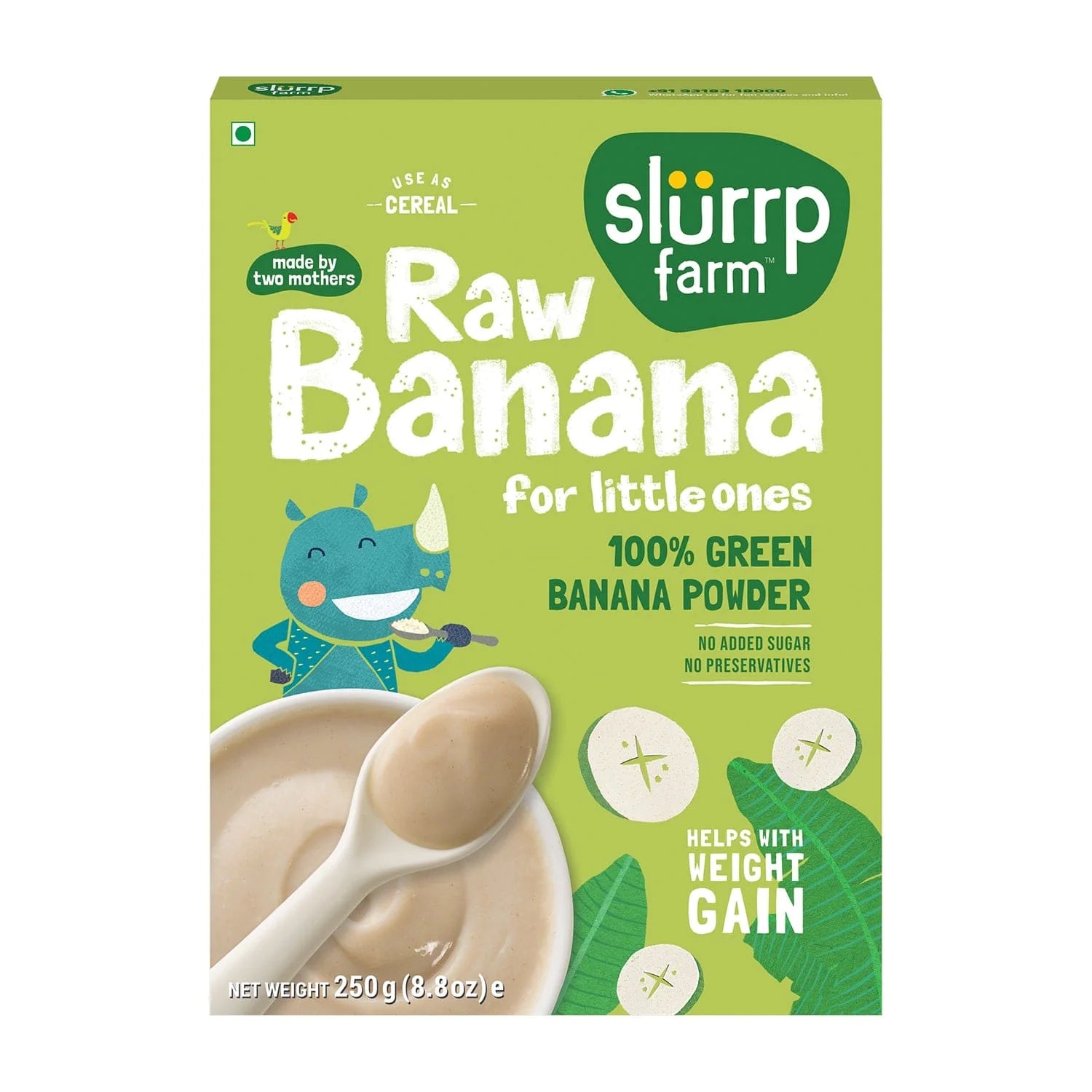 Slurrp Farm Raw Banana For Little Ones - 100% Green Banana Powder