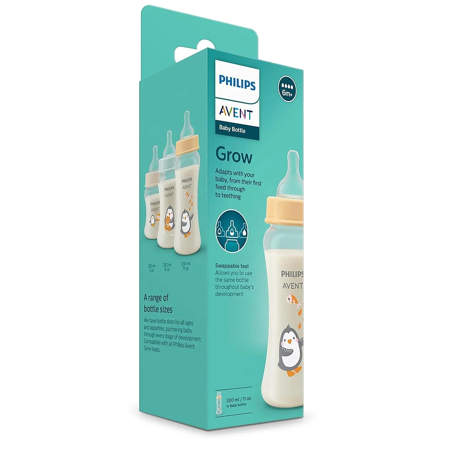 Philips Avent Grow Anti-Colic Feeding Bottle - BPA Free & Teat Replacements