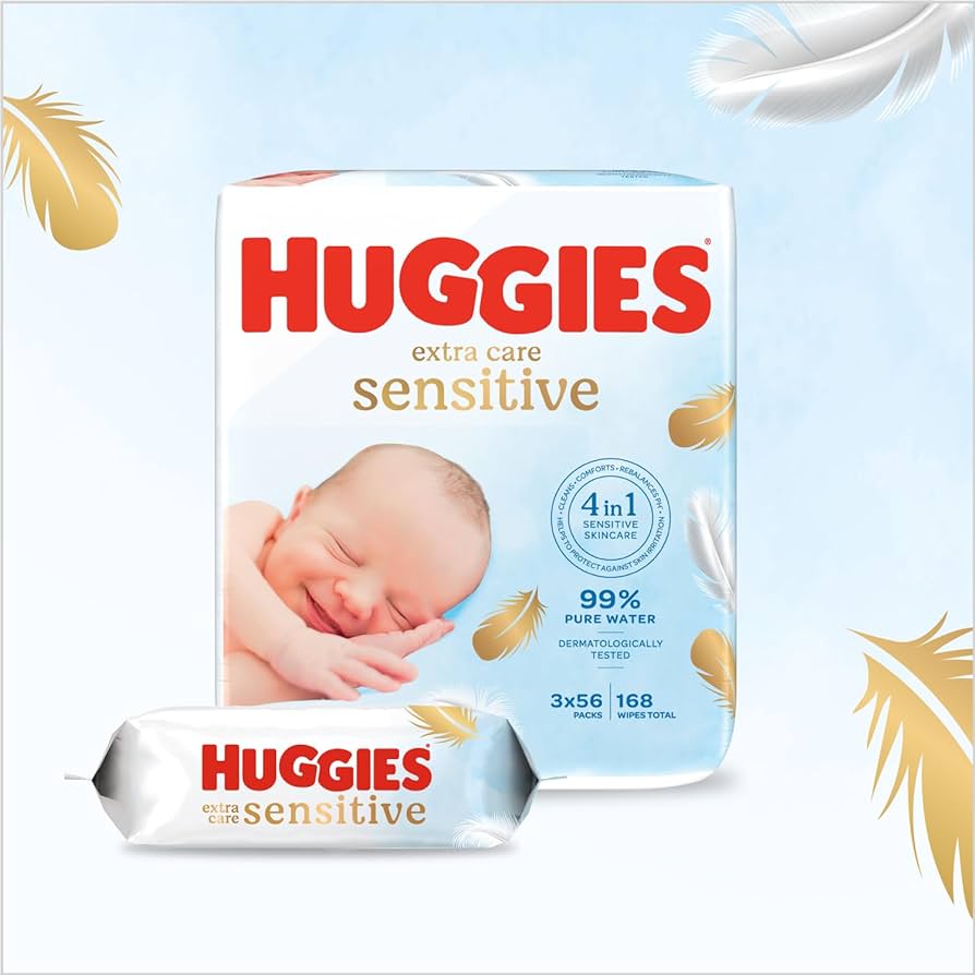 Huggies Extra Care Sensitive Pure Water 99% Wipes 56N