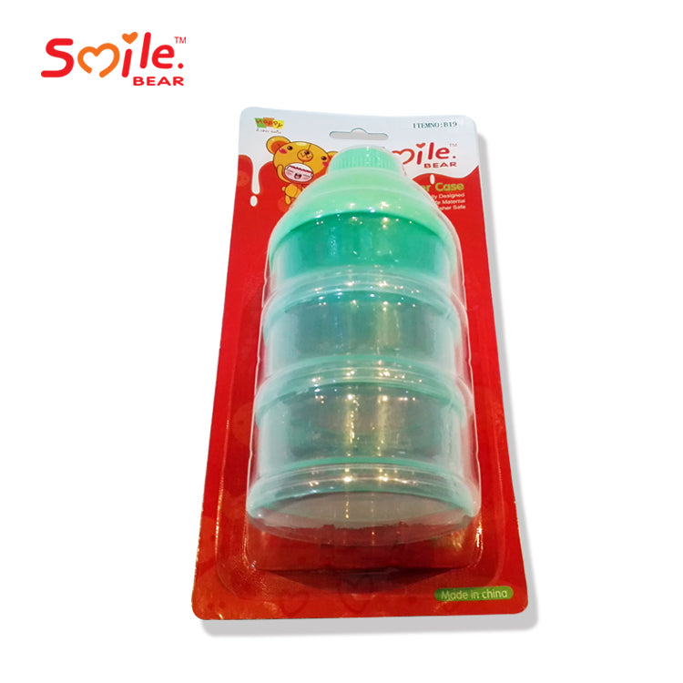 Smile Bear 3 Ply Powder Case For Milk Powder & Snack Storage