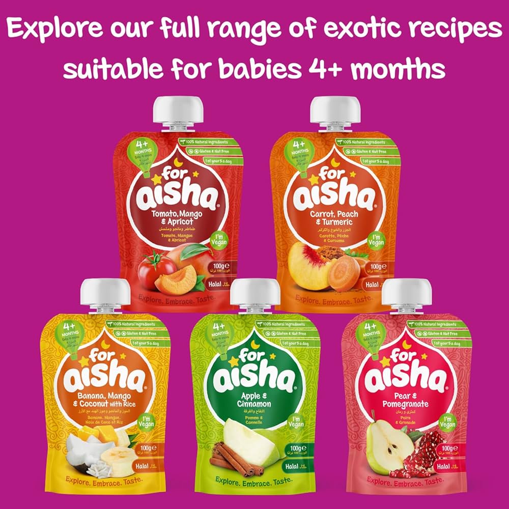 For Aisha Baby Food Pouches Suitable For 4M+ Babies