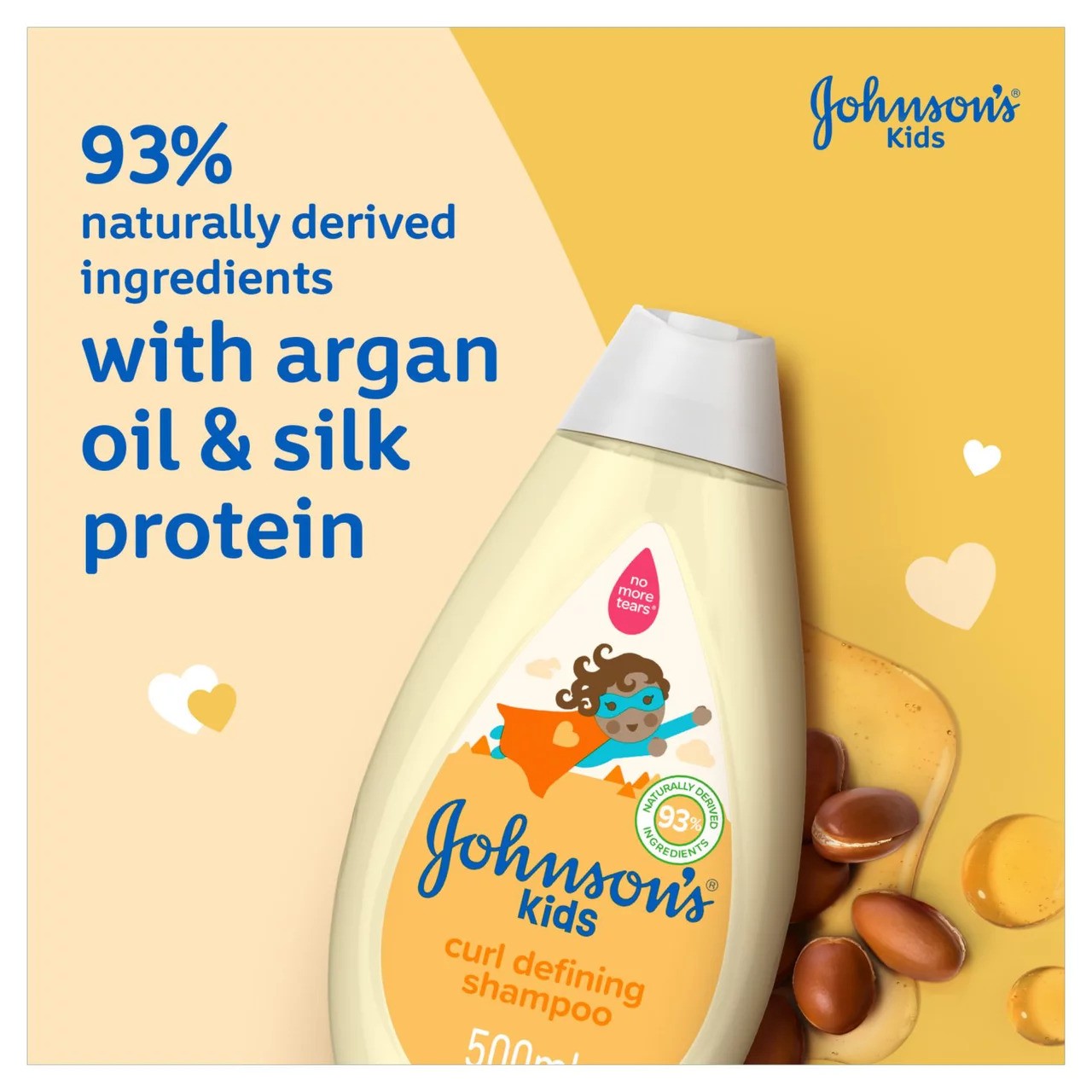 Johnson's Kids Curl Defining Shampoo - For Curly Hair With Argan Oil