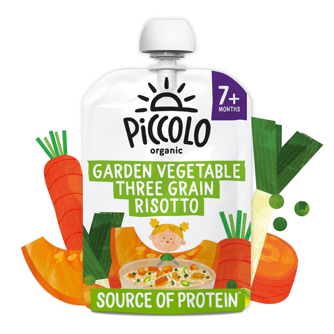 Piccolo Garden Vegetable Three Grain Risotto Food Pouches for 7M+