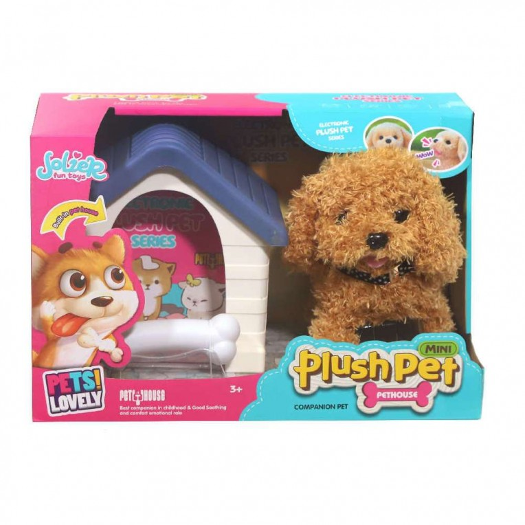 Interactive Electronic Plush Pet Toy - With Pet House