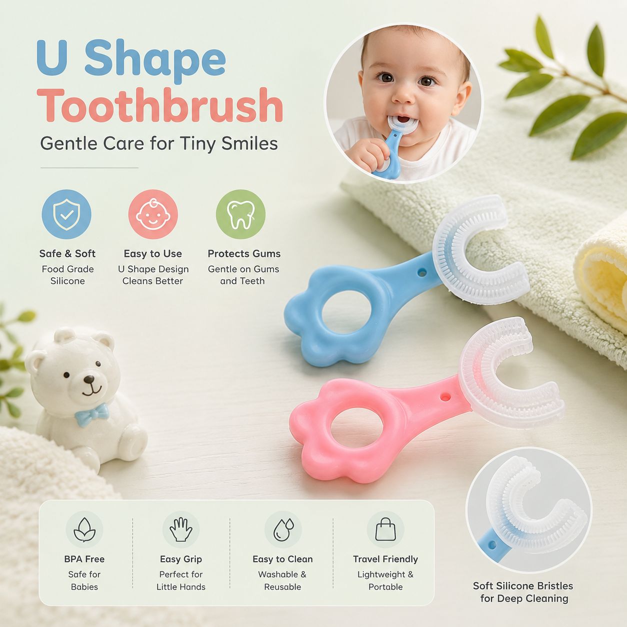 U-Shaped Toothbrush For Toddlers